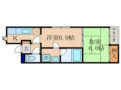 PAL京町(2K/3階)の間取り写真