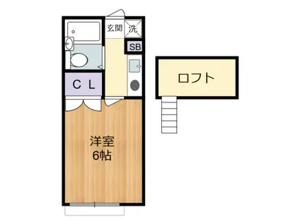 パークプレイス(1K/2階)の間取り写真