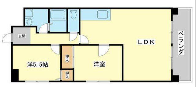ハイツマエダII(2LDK/3階)の間取り写真