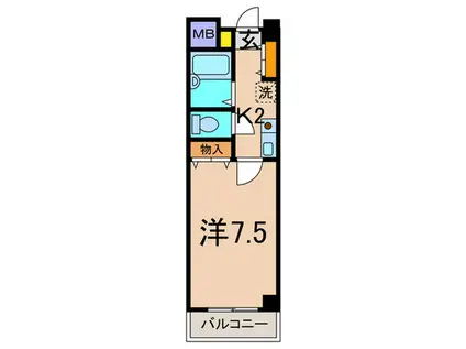 フォンターナ梶ヶ谷(1K/4階)の間取り写真