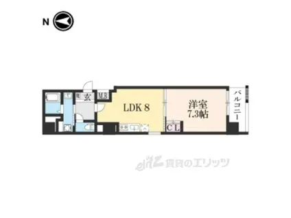 レヴィア京都烏丸(1LDK/8階)の間取り写真