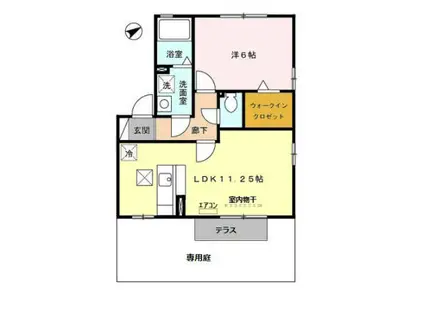 ペアレI(1LDK/1階)の間取り写真