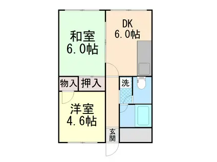 橋本マンション(2DK/5階)の間取り写真