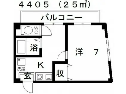 ライトハッピネスパインアイ(1K/3階)の間取り写真
