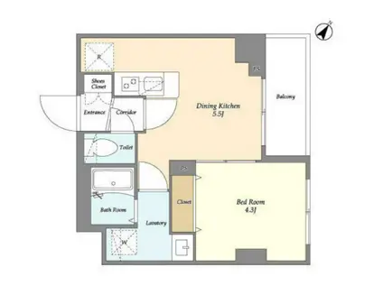 ケーディーエックスレジデンス町田ノース(1DK/3階)の間取り写真