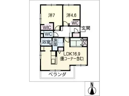 ハイツK(2LDK/1階)の間取り写真
