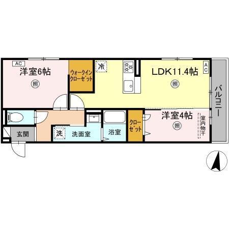 PREMILIFE石垣西(2LDK/2階)の間取り写真