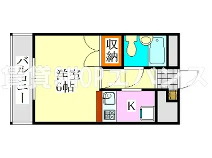 グランドヴィラアサヒ(1K/3階)の間取り写真