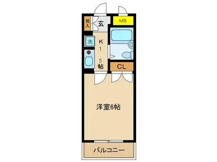 リーブル北小金(1K/3階)の間取り写真