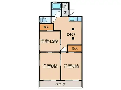桧山ハイツ(3DK/2階)の間取り写真