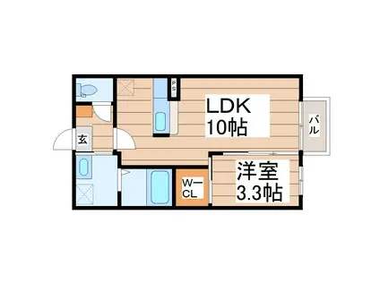 レスペディーザ長命坂(1LDK/1階)の間取り写真