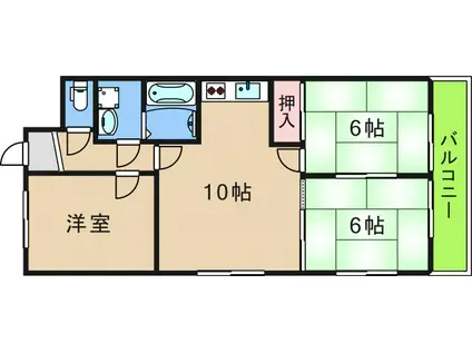 サンハイツマルミ(3LDK/3階)の間取り写真