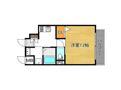 REST HIRANO(1K/2階)の間取り写真