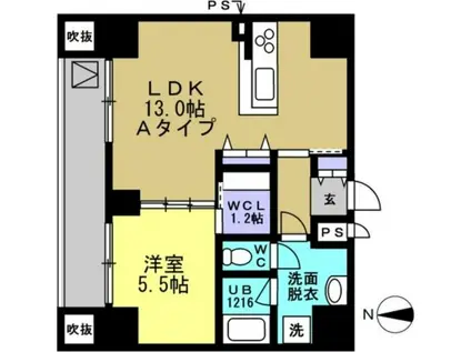 AXIA MEIEKI(1LDK/6階)の間取り写真