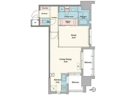 RJRプレシア博多駅前(1LDK/4階)の間取り写真