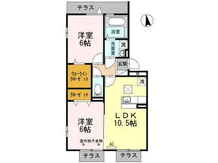 CASAFELICEI(2LDK/1階)の間取り写真