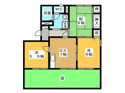 メゾンクレールA棟(3DK/1階)の間取り写真