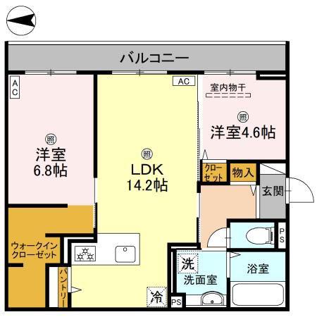そらみつ大和八木(2LDK/2階)の間取り写真