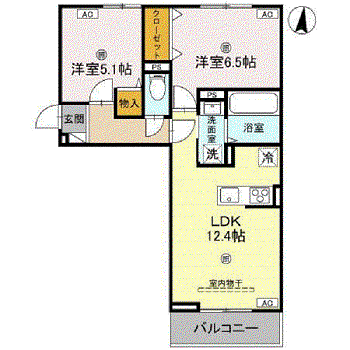 D-REGALO日光S(2LDK/3階)の間取り写真
