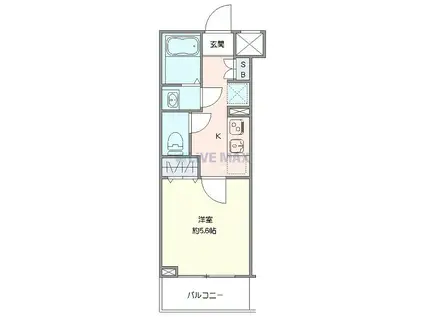 GENOVIA妙典(1K/2階)の間取り写真