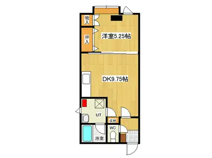 ムーンボックス(1DK/1階)の間取り写真