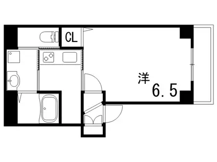 RESIDENCE六甲道(1K/4階)の間取り写真