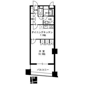 セイント橘(1DK/10階)の間取り写真