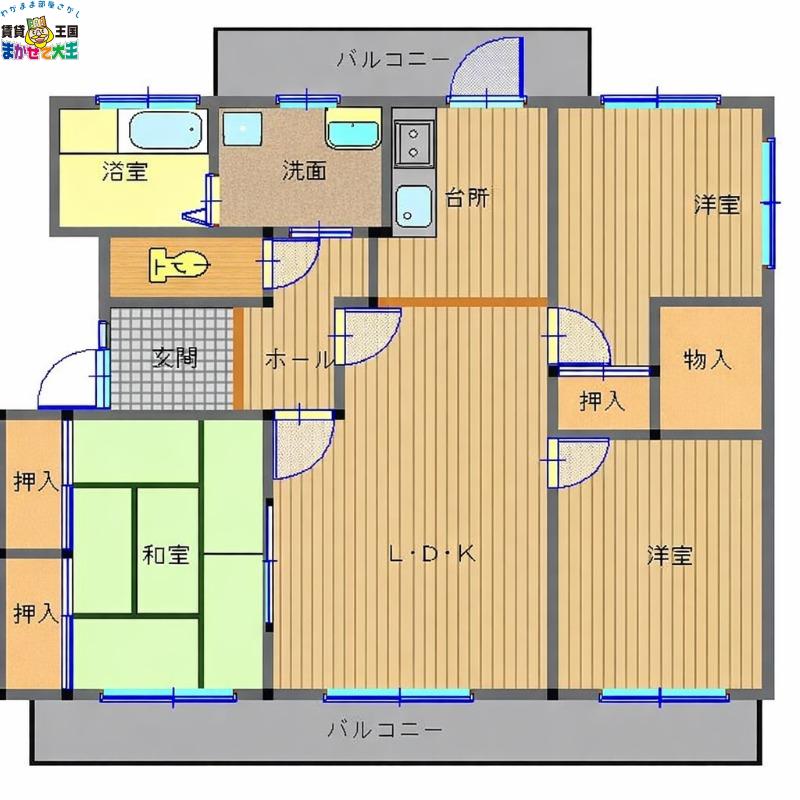 三愛ビル8(3LDK/2階)の間取り写真