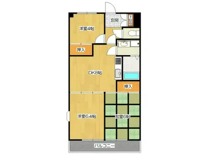 ウインベルコーラス相模原第2(3DK/2階)の間取り写真