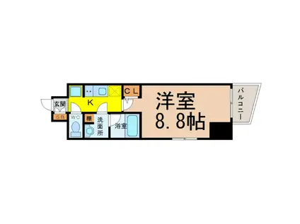 エルスタンザ徳川(1K/11階)の間取り写真