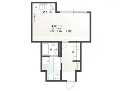  PRIVE広(1LDK/2階)の間取り写真