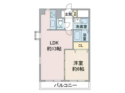 ソレイユ上社(1LDK/3階)の間取り写真