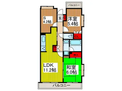ロイヤルステージ北浦和II(2SLDK/3階)の間取り写真