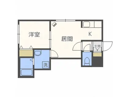 シェリシス北19条(1LDK/4階)の間取り写真