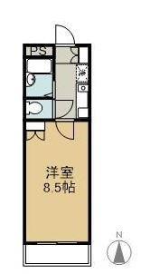 ブロードヒル II(1K/1階)の間取り写真