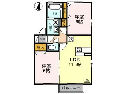 Y-CONFIDENCE(2LDK/2階)の間取り写真