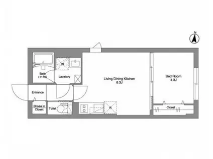 タスキ シェリス 池上(1LDK/1階)の間取り写真