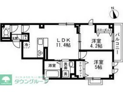 マルイシ浅草(2LDK/2階)の間取り写真