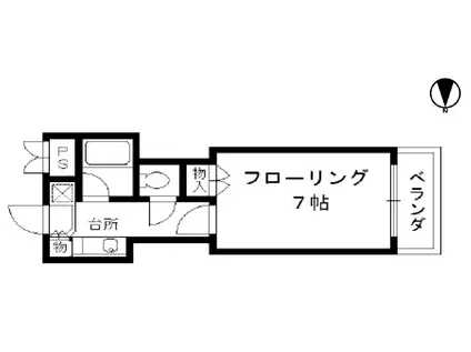 エステムコート御所南(1K/6階)の間取り写真