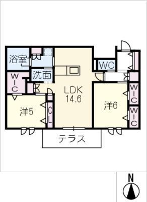 ＪＲ東海道本線 清洲駅 徒歩4分 2階建 新築(2LDK/1階)の間取り写真