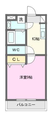 遠州鉄道 積志駅 徒歩39分 3階建 築27年(1K/2階)の間取り写真