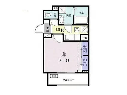 エスペランサ宮前(1K/1階)の間取り写真