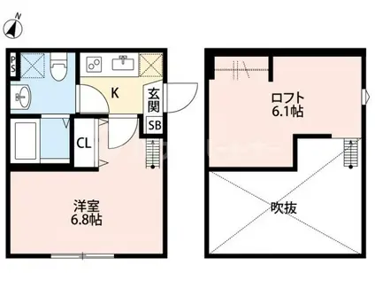 ALISON(1K/1階)の間取り写真