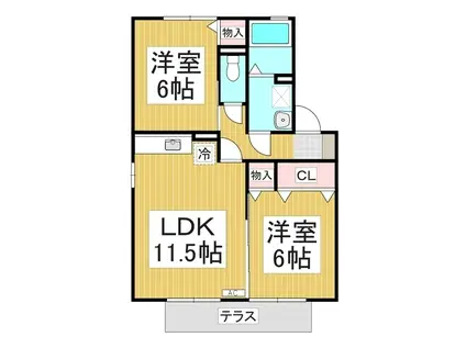 MAISON DE FONTAINE(2LDK/1階)の間取り写真