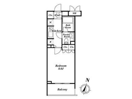 プレミアステージ市ヶ谷河田町(1K/3階)の間取り写真