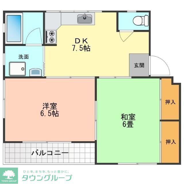 パークハイツ柏(2DK/1階)の間取り写真