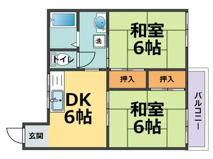 アネックス甲子園三番町(2DK/2階)の間取り写真