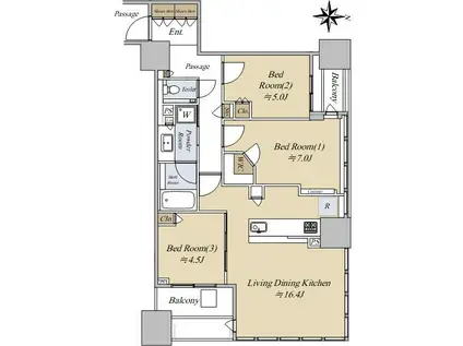 シティタワー銀座東(3LDK/13階)の間取り写真
