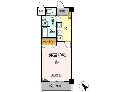 カーサ・エスペランツァ(1K/1階)の間取り写真