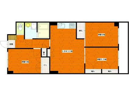 ロイヤルマンション成田(3LDK/2階)の間取り写真